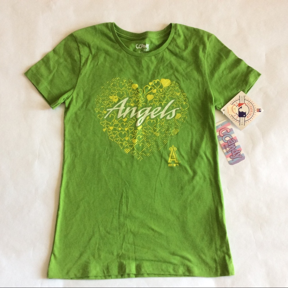 C Candy Girls Junior L-14 Angels Green T Shirt NWT